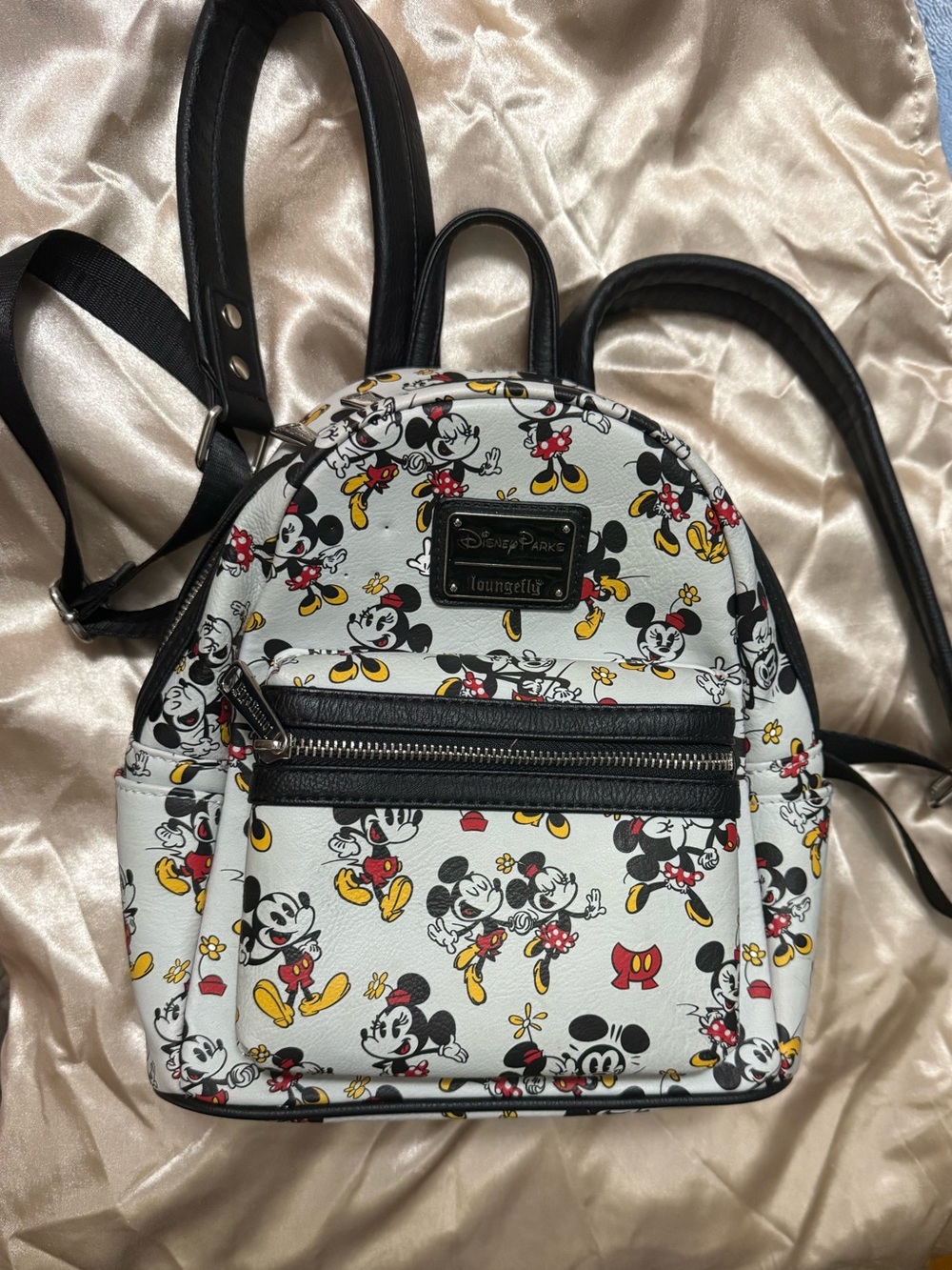 Loungefly x Disney Mickey & Minnie Mouse White Mini Backpack